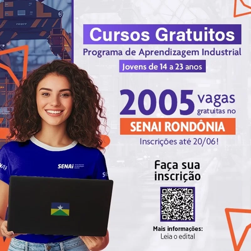 SENAI-RO está com inscrições abertas para cursos gratuitos