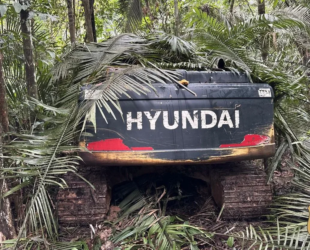 PF e IBAMA destroem estrutura de garimpo ilegal na Terra Indígena 7 de Setembro, entre Cacoal (RO) e Rondolândia (MT)
